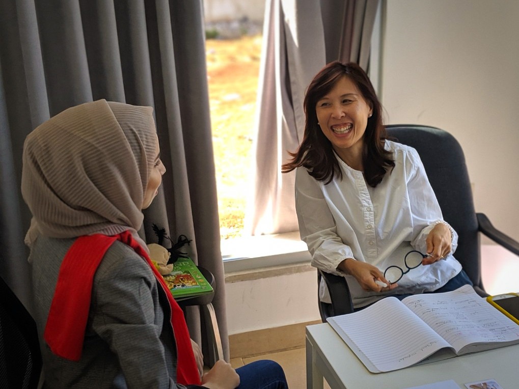 smiling student learning colloquial Arabic in Amman Jordan