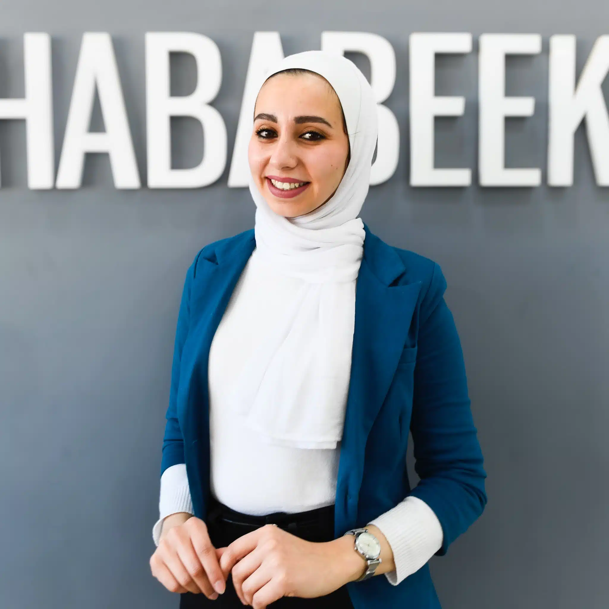 Dina teaches Arabic at Shababeek to those who wish to learn the local dialect in Amman, Jordan