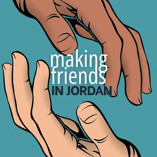 Adriana and Jennifer Killpack discussing making friends in Jordan and learning Levantine Arabic during a Tips for Learning Levantine Arabic podcast episode.